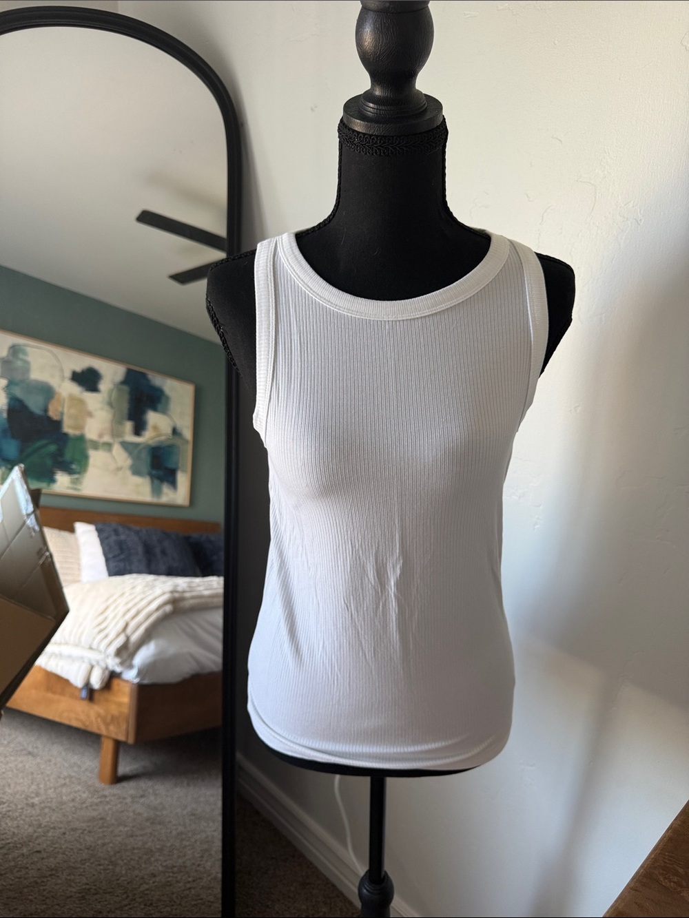 Essential Ribbed White Tank Top